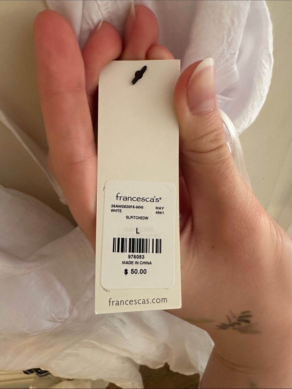 White Spaghetti Strap Sundress - Picture 4 of 4